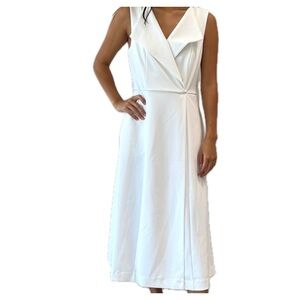 White A-Line Midi Dress